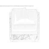 Velvet and stoneware armchair Paxtonia