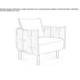 Fabric and leather armchair Kaman