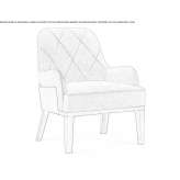 Armchair in quilted fabric with armrests Terrassa