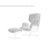 Swivel fabric armchair with footrest Pernitz