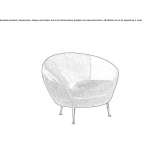 Fabric armchair with armrests Plugova