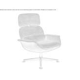 Swivel fabric armchair with high backrest Zalalovo