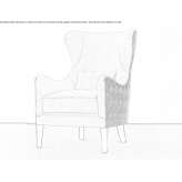 Fabric armchair with high backrest Ainazi