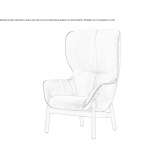 Armchair upholstered with Wing fabric Vigone