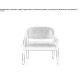Ash and fabric armchair with armrests Charras