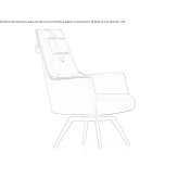 Leather trestle armchair with armrests Momence