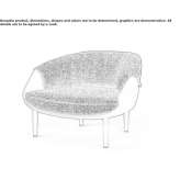 Fabric and leather armchair Langeac