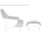 Fabric armchair with footrest Poroj