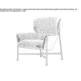 Fabric armchair with armrests Atyra