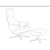 Bergere armchair with 4-star base Eferding