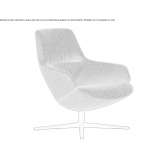 Fabric armchair with 4-star base with armrests Morcott