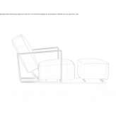 Leather upholstered armchair with armrests Ellerbek