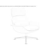 Swivel leather armchair with high backrest Zalalovo