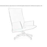 Swivel armchair with 4-star base and armrests Grignols