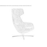 Wing fabric armchair with 4-star base with armrests Morcott