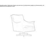 Swivel armchair with a five-star base and armrests Jellico