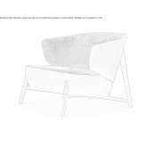 Fabric and leather armchair with wooden base Heek