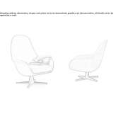 Swivel fabric armchair with armrests Houwaart