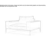 Leather armchair with removable cover and armrests Conzano