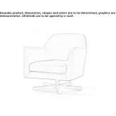 Swivel fabric armchair with armrests Maleo