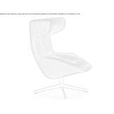 Swivel armchair with high backrest and 4-star base Polessk