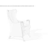 Wing fabric armchair with armrests Hulme