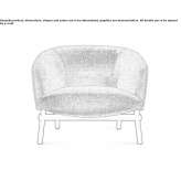 Fabric armchair with armrests Fuzine