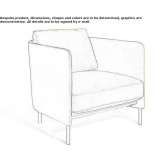 Fabric armchair with removable cover and armrests Bratca