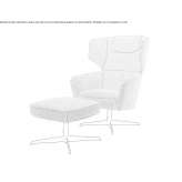 Swivel fabric armchair with a 4-star base and armrests Tulle