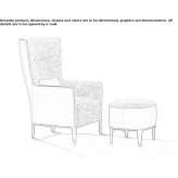 Bergere textile armchair with high backrest Boryspil