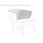 Fabric and leather armchair Heek