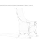 Fabric armchair with high backrest Hulme