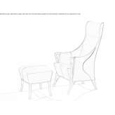 Leather armchair with high backrest Hulme