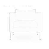 Fabric armchair with armrests Orgueil