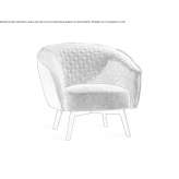 Fabric upholstered armchair with armrests Dovera
