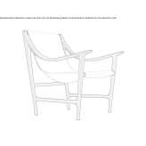Walnut armchair with armrests Layrac