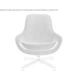 Fabric armchair with high backrest and 4-star base Auffay