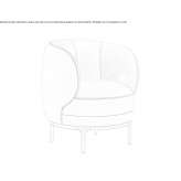 Leather armchair with armrests Sision