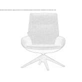 Fabric armchair on trestles with armrests Burham