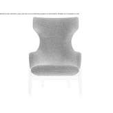 Bergere textile armchair with high backrest Brosso