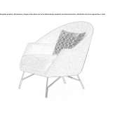 Fabric armchair with armrests Basiglio