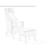Fabric armchair with headrest Hulme