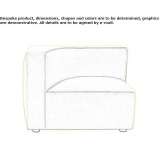 Corner modular armchair upholstered with fabric Girua