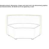 Corner modular armchair upholstered with fabric Girua