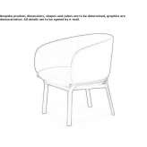 Fabric armchair with armrests Gordo
