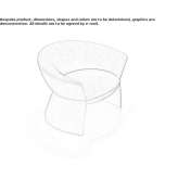 Fabric armchair with upholstered base Boqueron