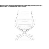 Swivel fabric armchair on trestles Merching