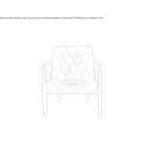 Quilted leather armchair with armrests Tacony