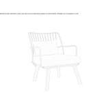 Powder-coated steel armchair with armrests Evjen