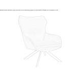 Upholstered fabric armchair on trestles with armrests Curiglia